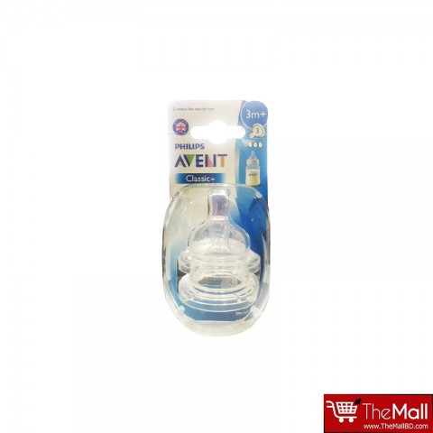 Philips Avent Classic Plus Anti Colic Teat Medium Flow 2pc - 3m+