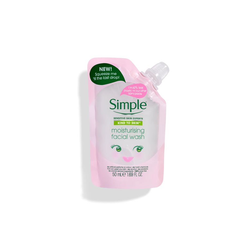 Simple Kind To Skin Moisturising Facial Wash Pouch 50ml