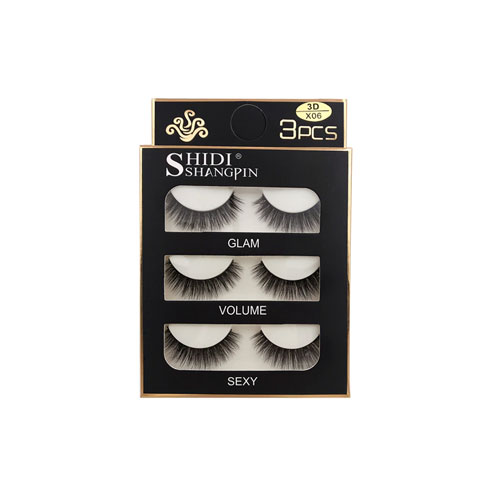 3D Faux Mink Hair Soft 3 Pairs False Eyelashes - X06