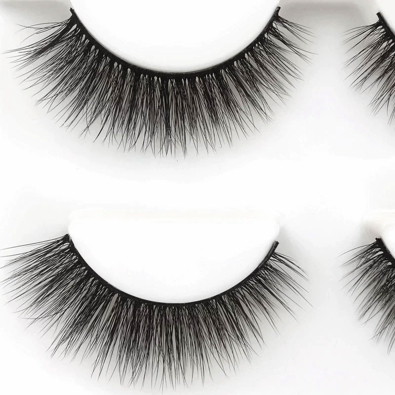 3D Faux Mink Hair Soft 3 Pairs False Eyelashes - X06