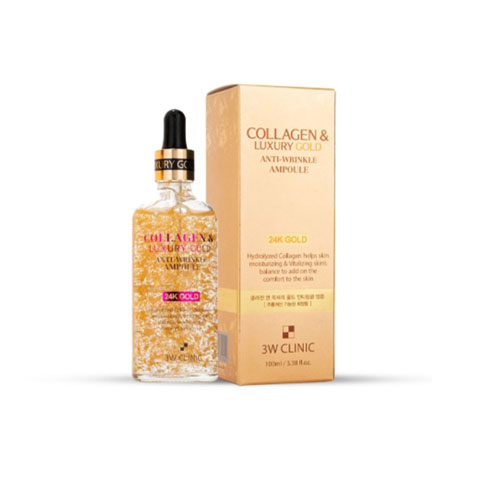 3W Clinic Collagen & Luxury 24K Gold Anti Wrinkle Ampoule 100ml