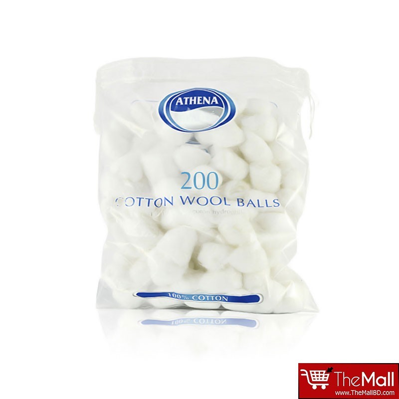 Athena Cotton Wool Balls White 200 Pack