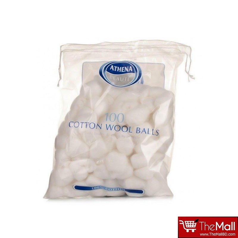 Athena Cotton Wool Balls White 100 Pack