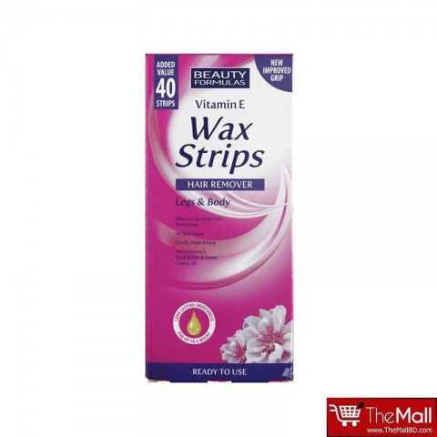 Beauty Formulas Vitamin E Wax Strips Hair Remover 40 Strips