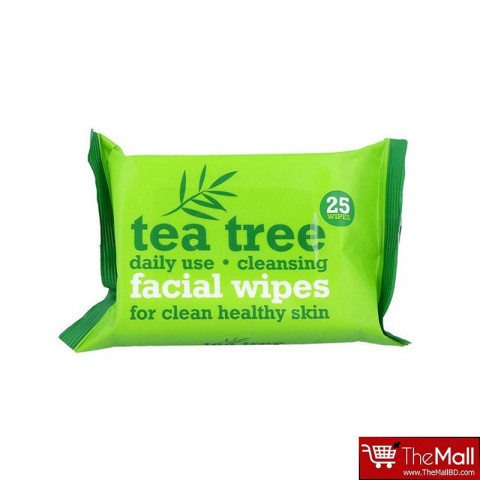 Xpel Tea Tree Daily Use Cleansing Facial Make Up Wipes - 25 Wipes