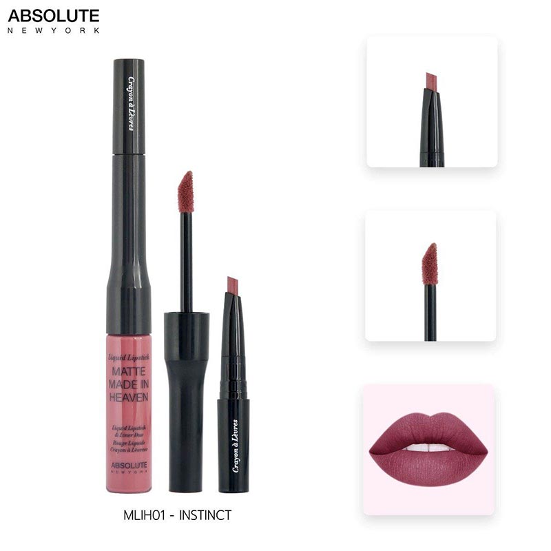 Absolute New York Matte Made In Heaven Liquid Lipstick & Liner Duo - MLIH01 Instinct