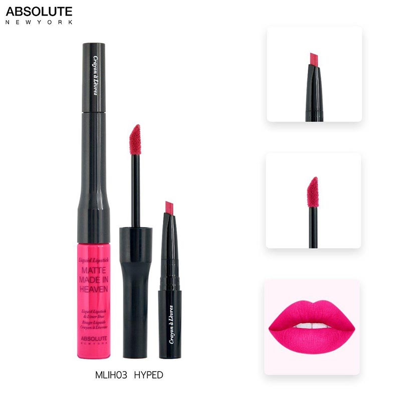 Absolute New York Matte Made In Heaven Liquid Lipstick & Liner Duo - MLIH03 Hyped