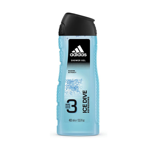 Adidas Ice Dive Refreshing 3 in 1 Body Hair Face Wash 400ml