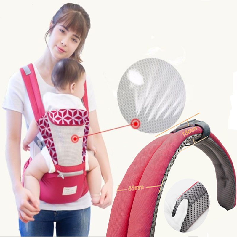 Alebao Hip Seat Baby Carrier - Burgundy
