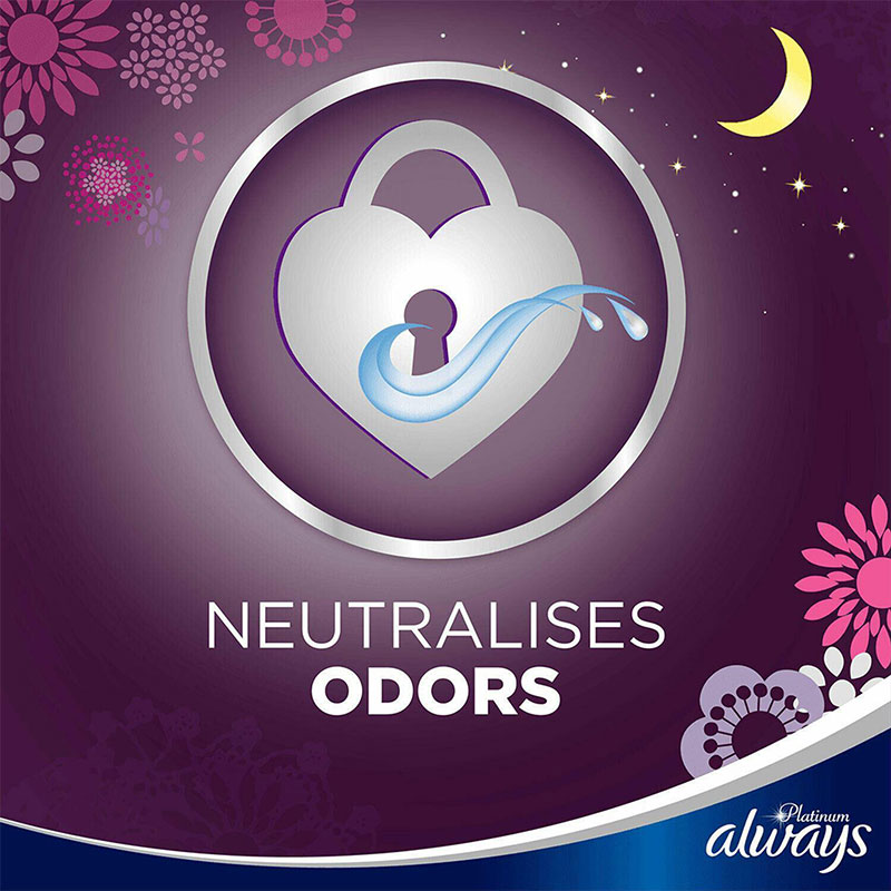 Always Platinum Secure Night 7pcs Ultra Pads With Wings - Size 4