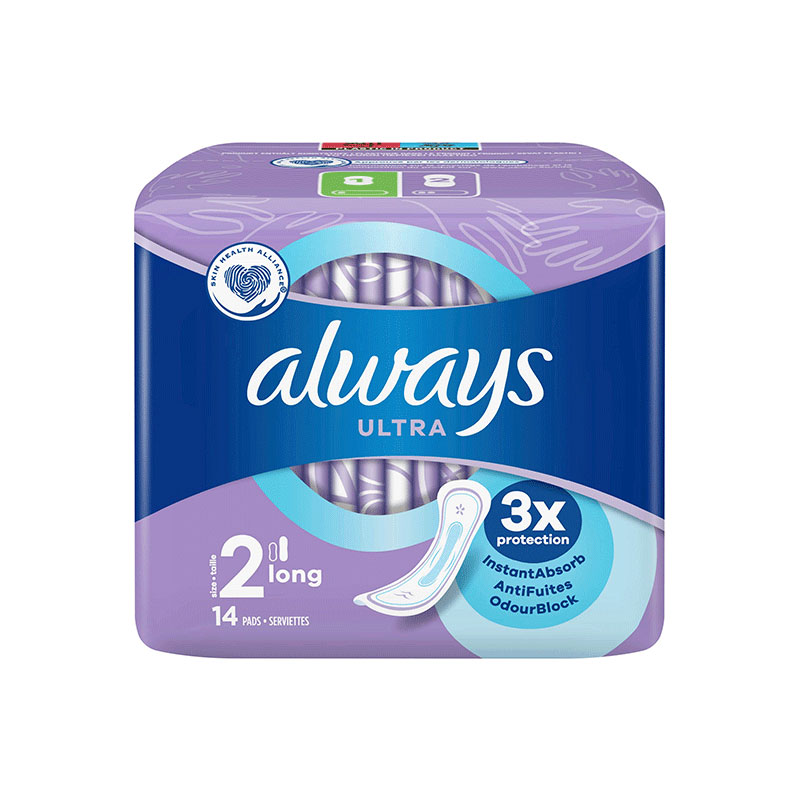 Always Ultra Long 3X Protection Sanitary Pads Size 2 - 14 Pads