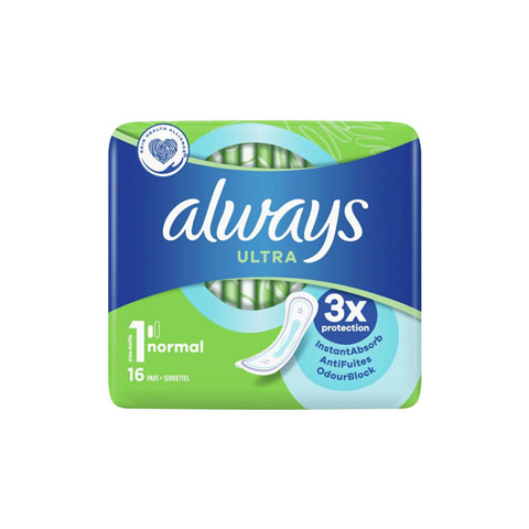 Always Ultra Normal Sanitary Napkins Size 1 (16 Pads)