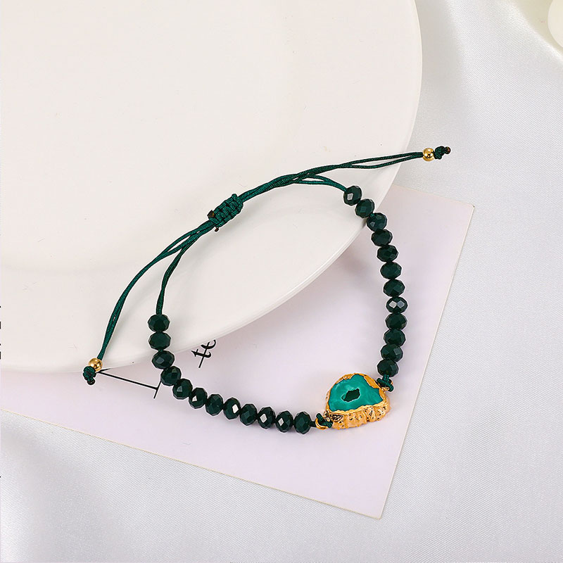 American Retro Acrylic Dark Green Beaded Bracelet (39)