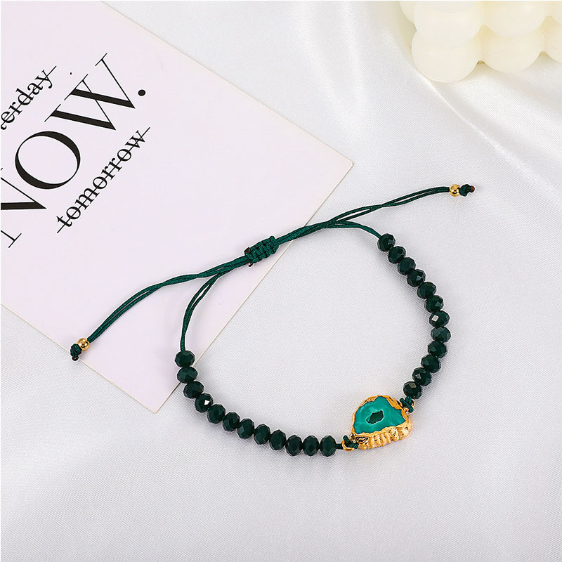 American Retro Acrylic Dark Green Beaded Bracelet (39)