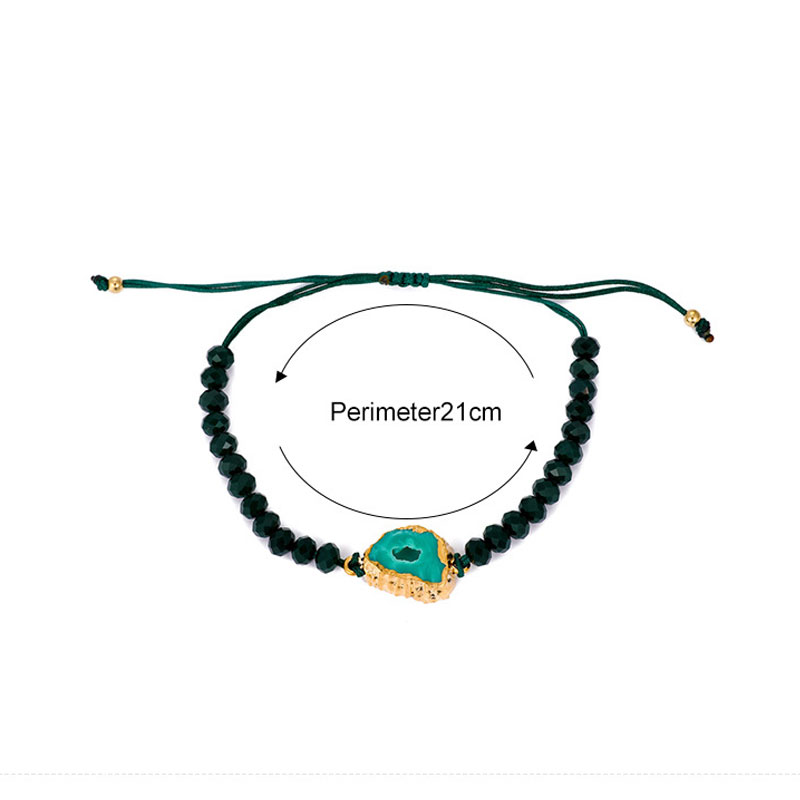American Retro Acrylic Dark Green Beaded Bracelet (39)