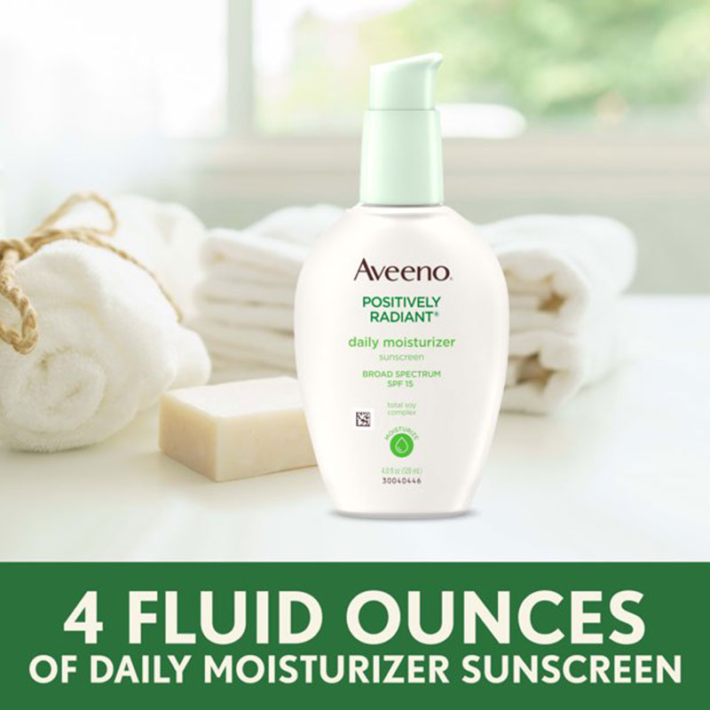 Aveeno Positively Radiant Daily Face Moisturizer Sunscreen 120ml - SPF 15