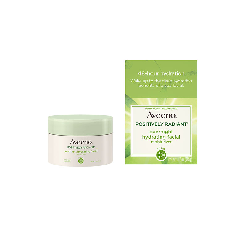 Aveeno Positively Radiant Overnight Hydrating Facial Moisturizer 48g