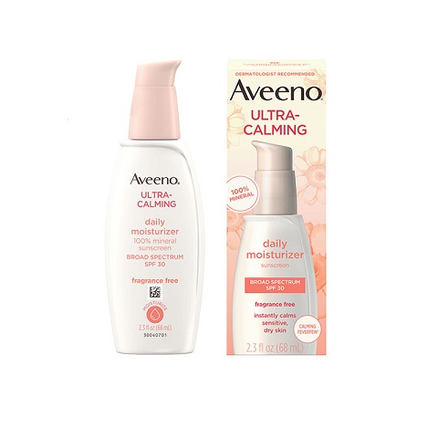 Aveeno Ultra-Calming Fragrance Free Daily Facial Moisturizer Sunscreen 68ml