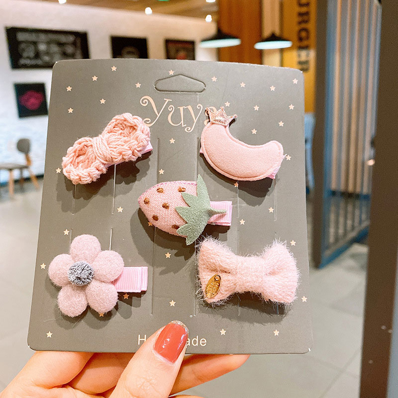 Baby Princess Crown Hair Accessories Hairpin Set - Pink