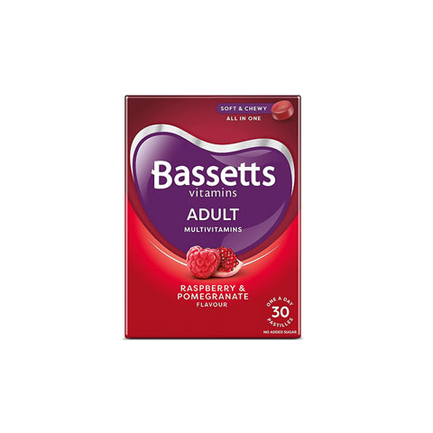 Bassetts Vitamins Adults Multivitamins Raspberry And Pomegranate Flavour Soft and Chewy - 30pcs