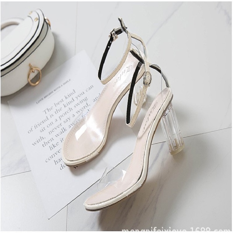 Women's Open Toe Transparent High Heels