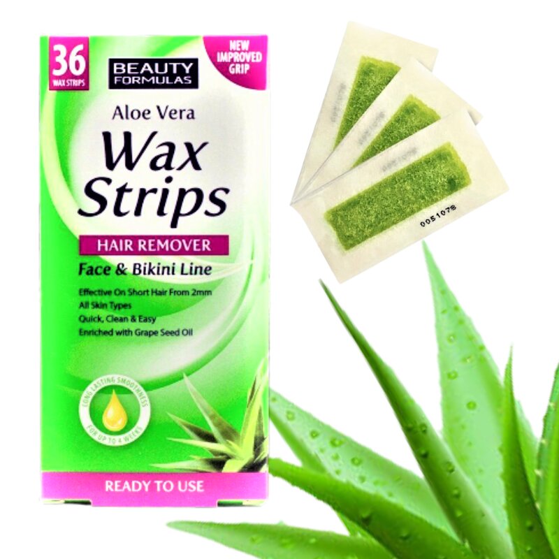 Beauty Formulas Aloe Vera Wax Strips Hair Remover 36's