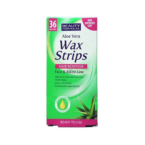 Beauty Formulas Aloe Vera Wax Strips Hair Remover 36's