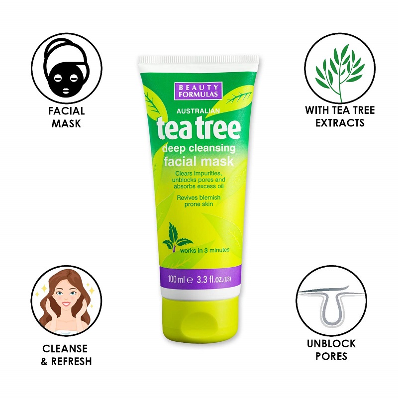 Beauty Formulas Australian Tea tree Deep Cleansing Facial Mask 100ml