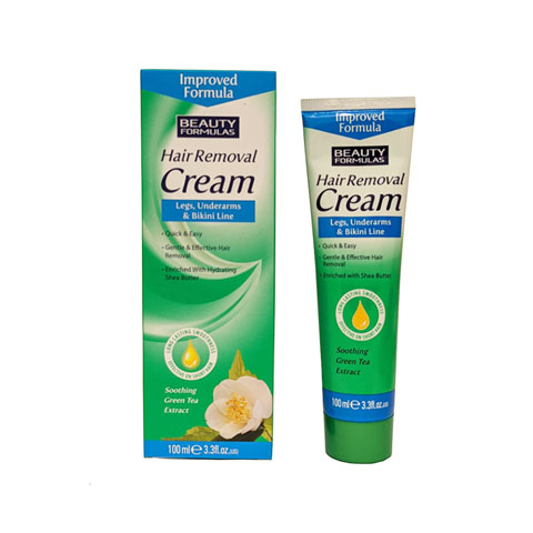 Beauty Formulas Hair Removal Cream 100ml - Soothing Green Tea Extract