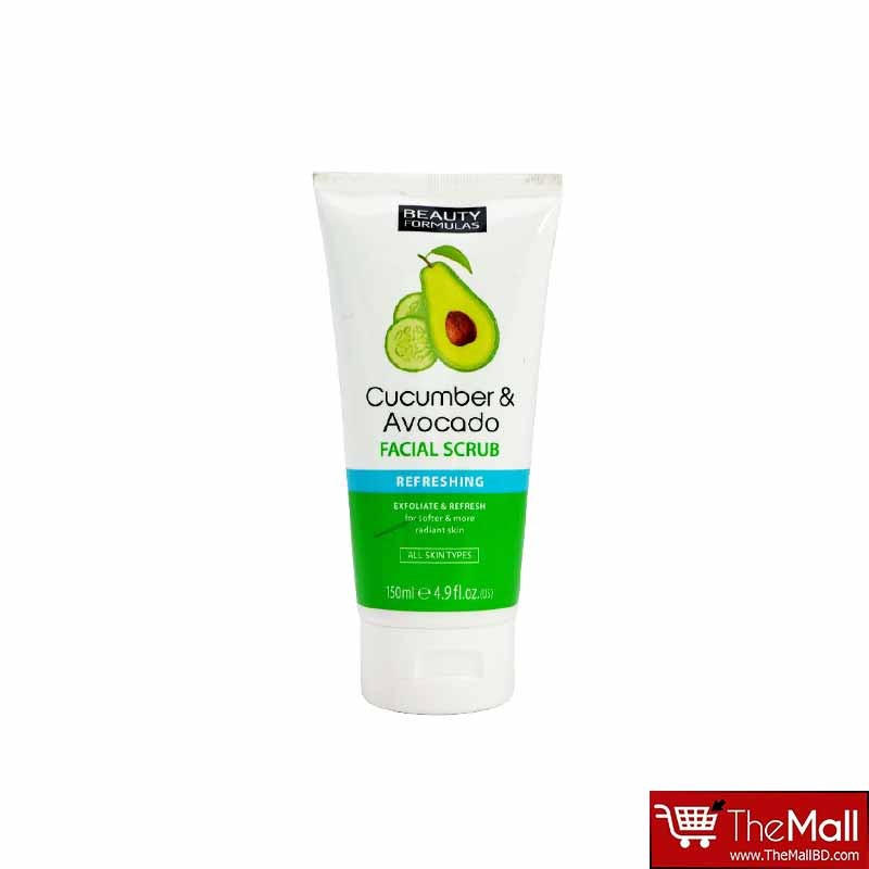 Beauty Formulas Refreshing Cucumber & Avocado Facial Scrub 150ml