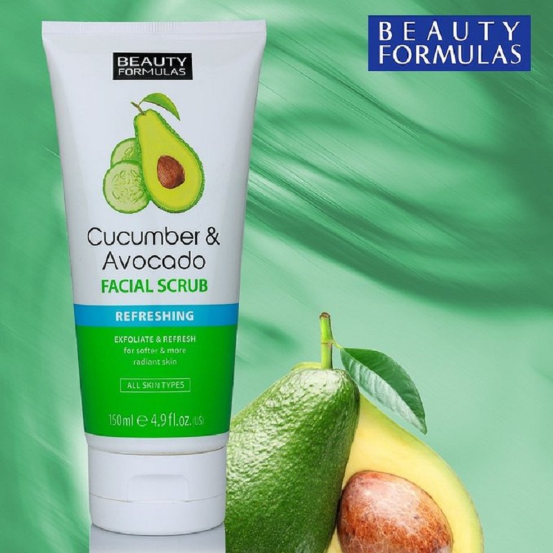 Beauty Formulas Refreshing Cucumber & Avocado Facial Scrub 150ml