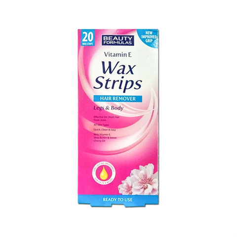 Beauty Formulas Vitamin E Wax Strips Hair Remover 20 Strips