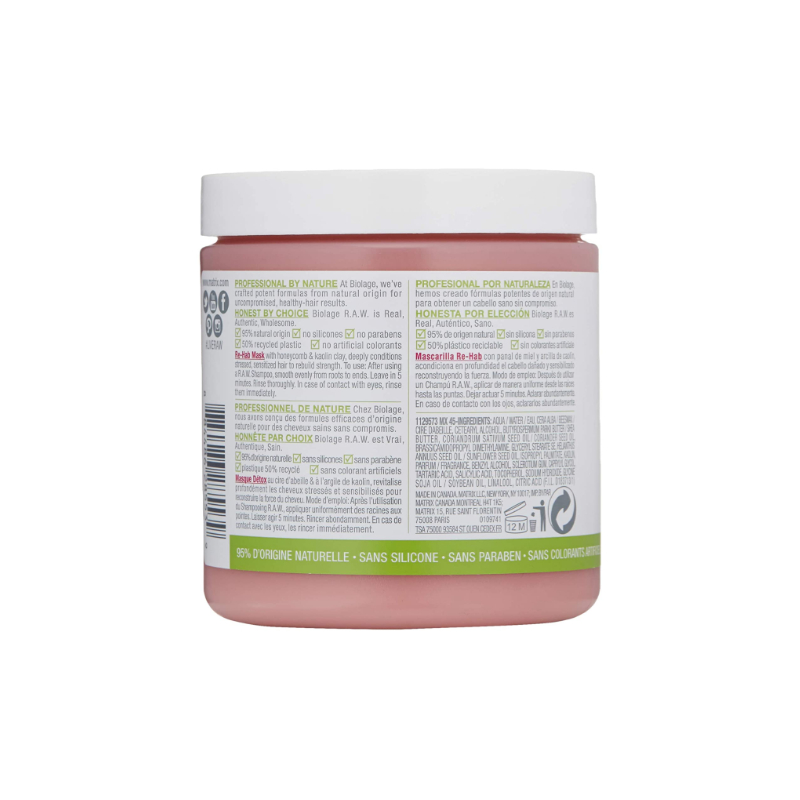 Biolage R.A.W. Re-Hab Clay Mask For Stressed, Sensitized Hair 400ml