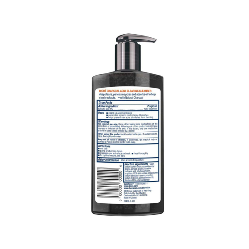 Biore Charcoal Acne Clearing Cleanser 200ml