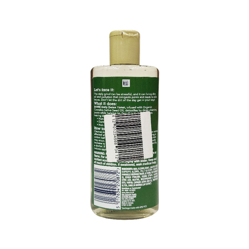 Biore Daily Detox Organic Cannabis Sativa Seed Oil Toner 235ml