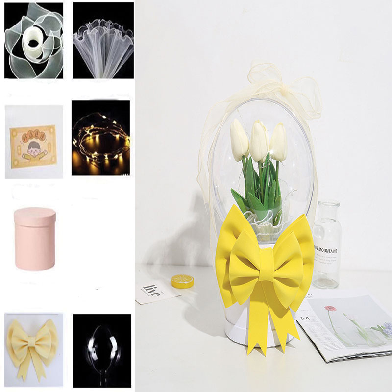 Bobo Transparent Plastic Balloon With Lighting Tulip Flower