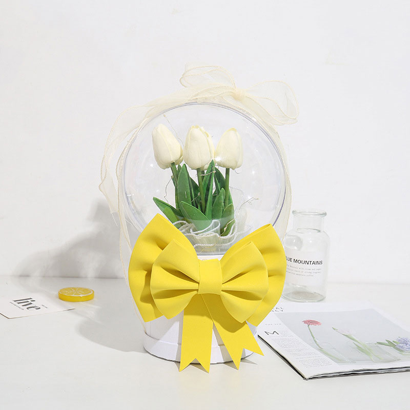 Bobo Transparent Plastic Balloon With Lighting Tulip Flower