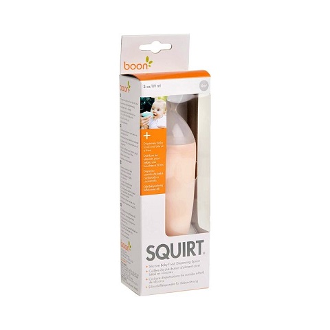 Boon Squirt Silicone Baby Food Dispensing Spoon - Pink