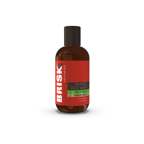 Brisk Grooming For Men Beard & Face Wash Tea Tree and Cedarwood 150ml