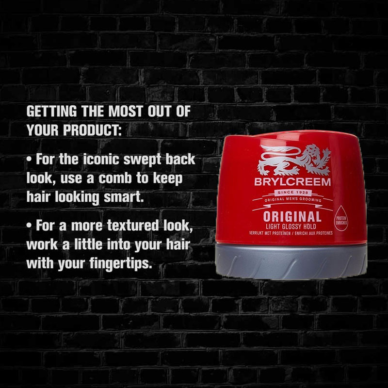 Brylcreem Original Pot Hair Cream Light Glossy Hold 250ml