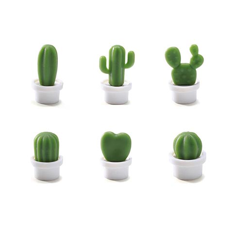 Cactus Magnetic Refrigerator Stickers 6pcs - White (20183)