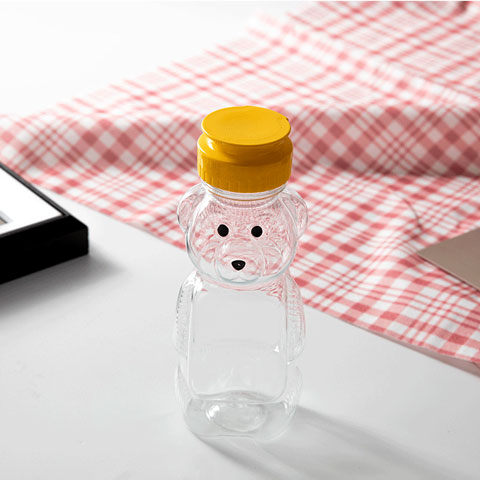 Cartoon Bear Straw Cup Transparent Leakproof Drinking Bottle