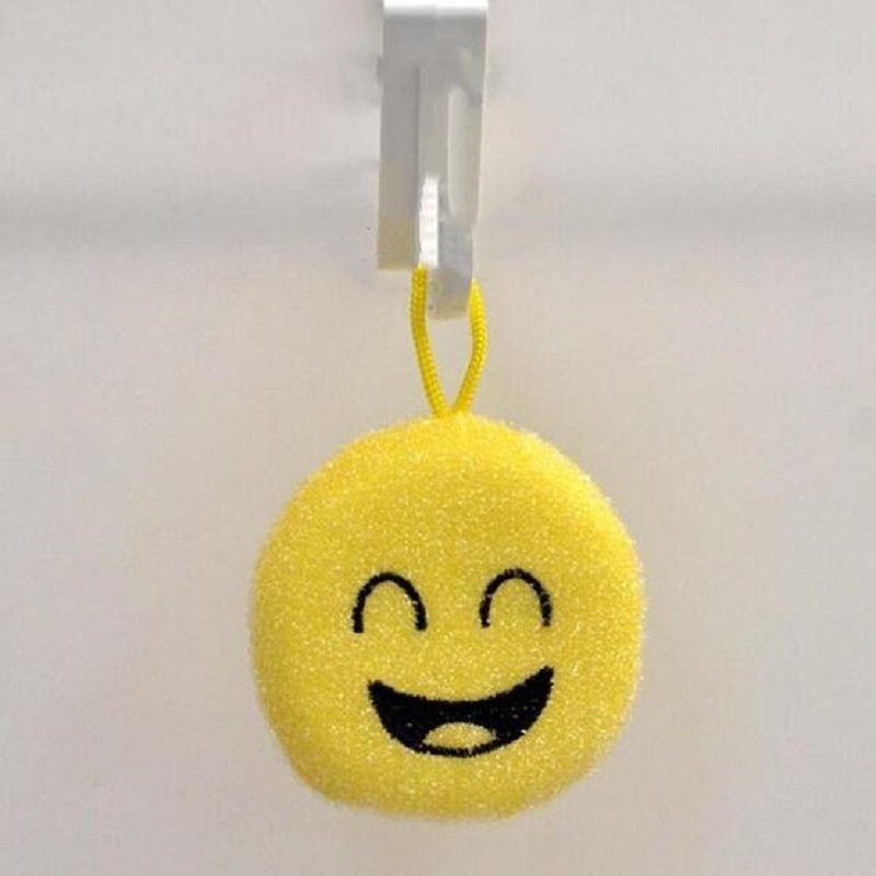 Cartoon Smiley Dishwashing Sponge Wipe Double-Sided Scouring Pad Set - 4 Pieces (20192)
