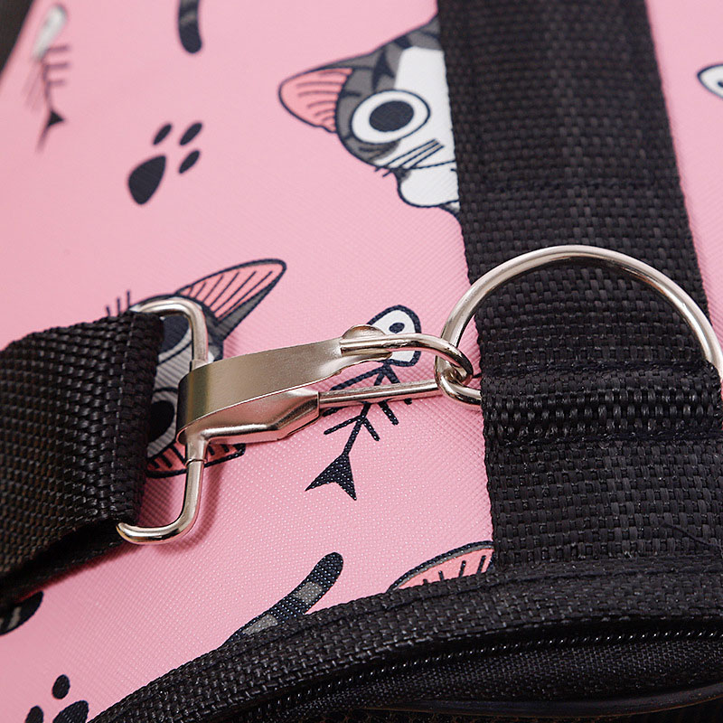 Cat Print Pet Carrier Bag - Pink