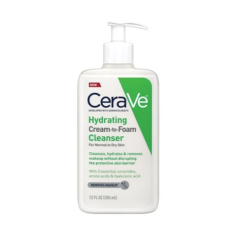 CeraVe Hydrating Cream-To-Foam Cleanser For Normal To Dry Skin 355ml