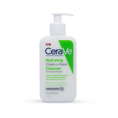Cerave Hydrating Cream to Foam Facial Cleanser for Normal to Dry Skin 237ml