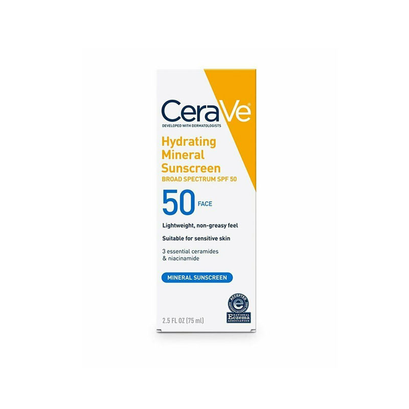 CeraVe Hydrating Mineral Face Sunscreen 75ml - SPF50
