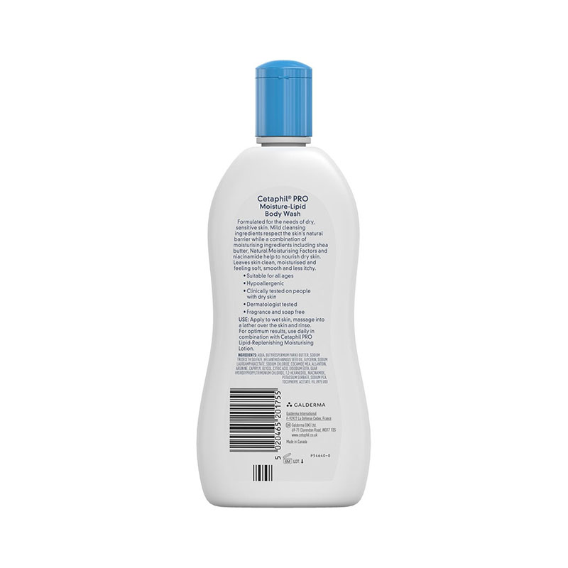 Cetaphil PRO Dry Itchy Feeling Skin Moisture Lipid Body Wash 295ml