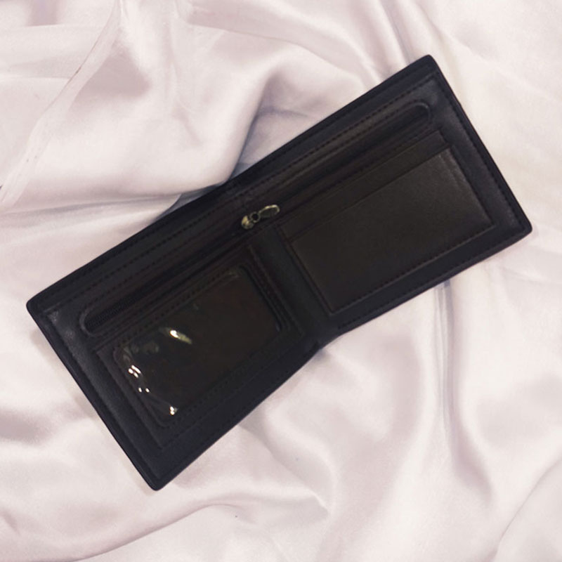 Check Printed Men’s Wallet - Black