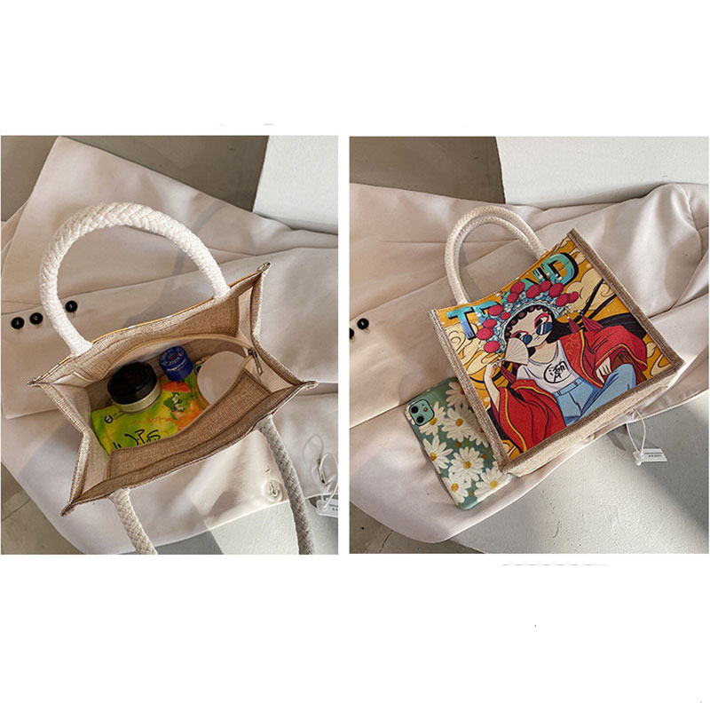 Chinese Style Cotton & Linen Thickened Lunch Handbag (301184)